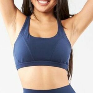 NWOT Buffbunny Juneau Strappy Sports Bra in 50 Below Navy Blue sz XL